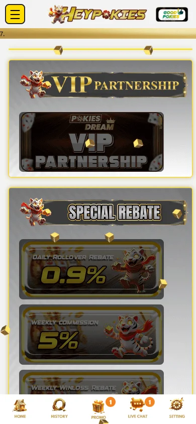 HEYPOKIES mobile promotions with the no deposit bonus, welcome package and reload offer
